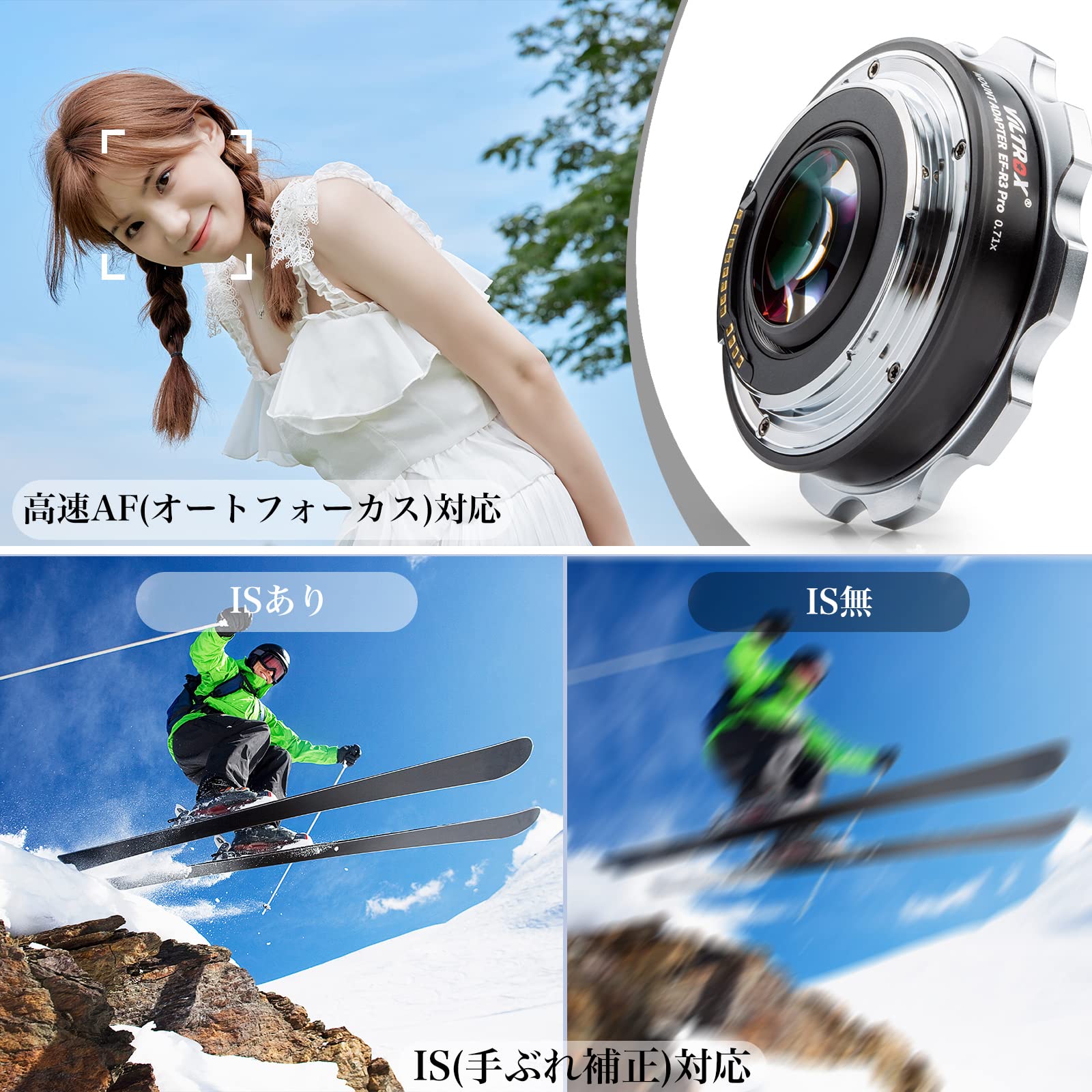 VILTROX EF-R3 Pro 変換アダプター Amazon | VILTROX マウントアダプター RF EF-EOS 0.71倍